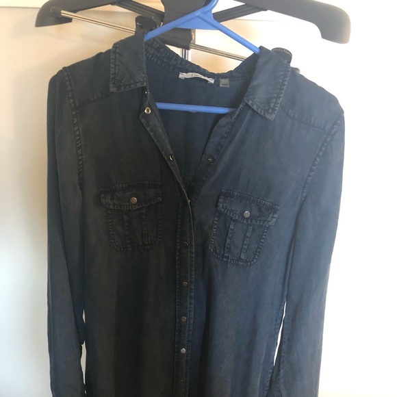 EUC Dex dark blue chambray shirt dress - Picture 9 of 9